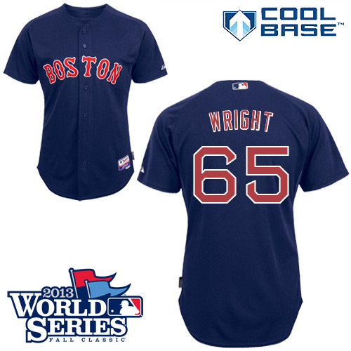 Steven Wright #65 mlb Jersey-Boston Red Sox Women's Authentic Alternate Navy Cool Base Baseball Jersey